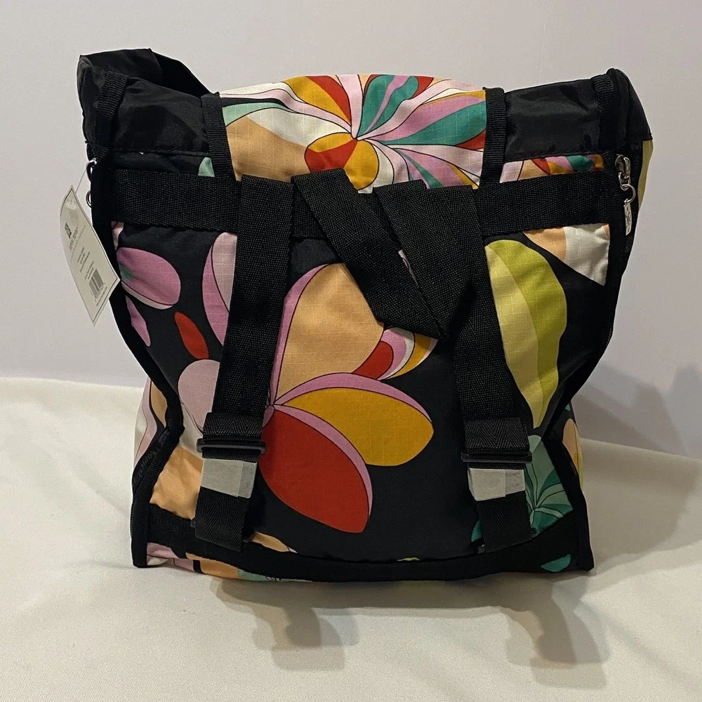 Tropical Trends Groovey‎ Plumeria Backpack Hawaiian Colorful Retro 90s Y2K NWT